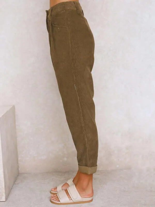 Corduroy Straight Leg Women's Pants - Shop now!