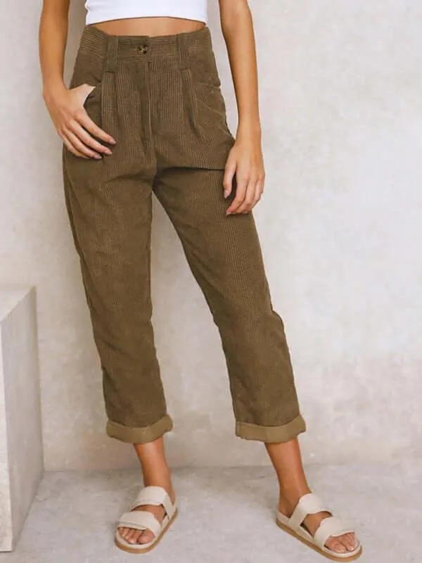 Corduroy Straight Leg Women's Pants - Shop now!