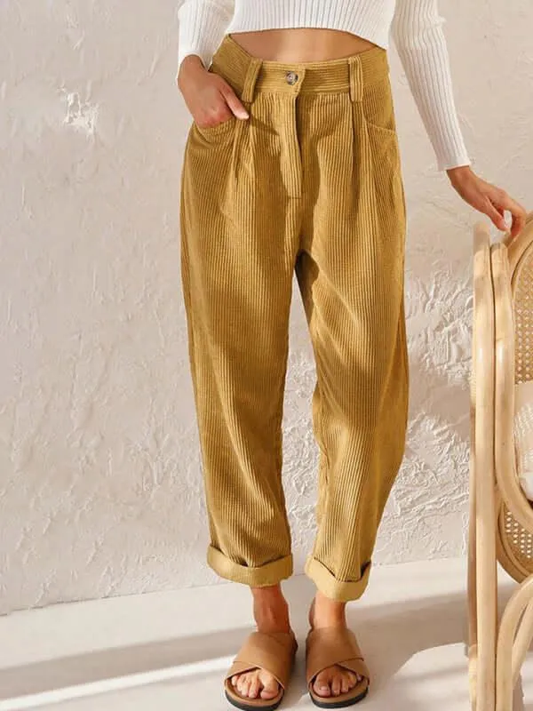 Corduroy Straight Leg Women's Pants - Shop now!