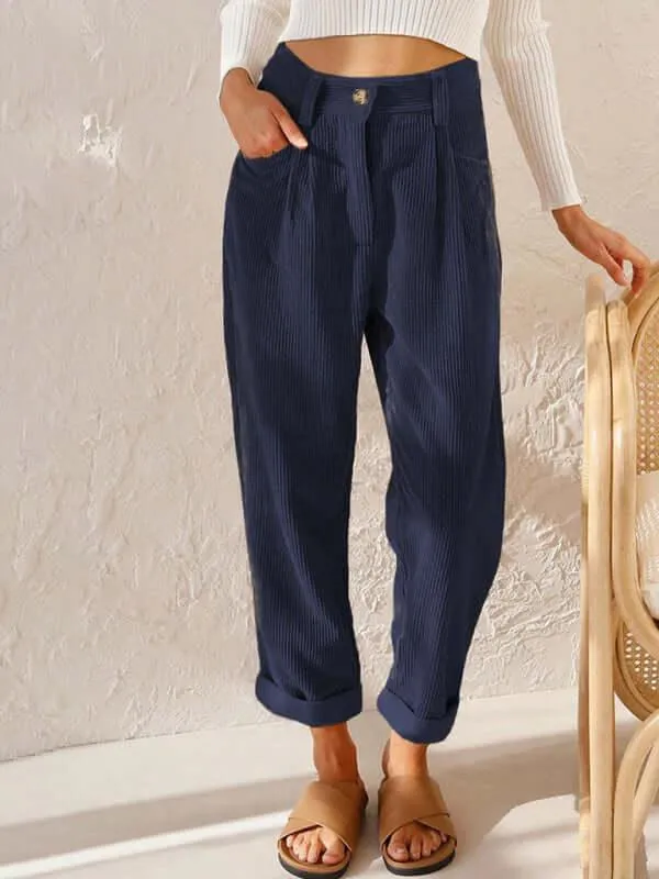 Corduroy Straight Leg Women's Pants - Shop now!