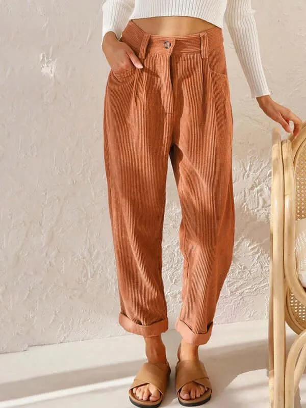 Corduroy Straight Leg Women's Pants - Shop now!