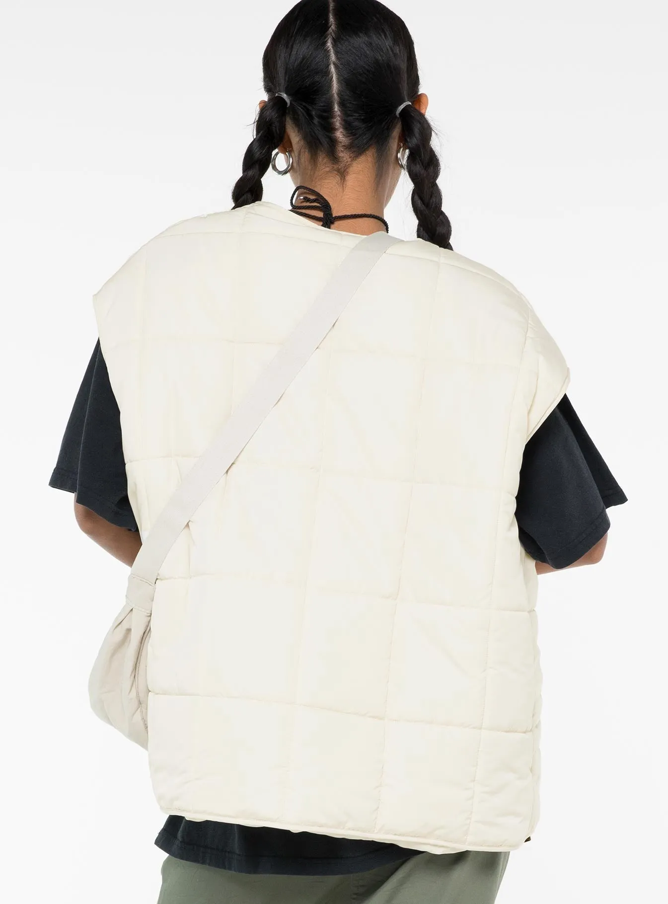 Croissant Puffer Vest Cream