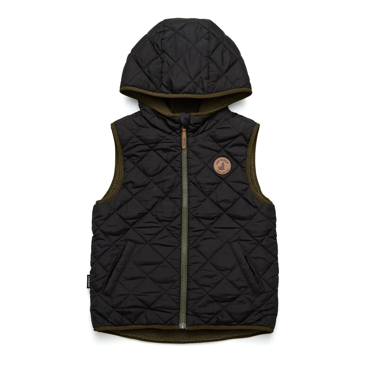 Crywolf Yeti Hooded Vest - Black/Khaki