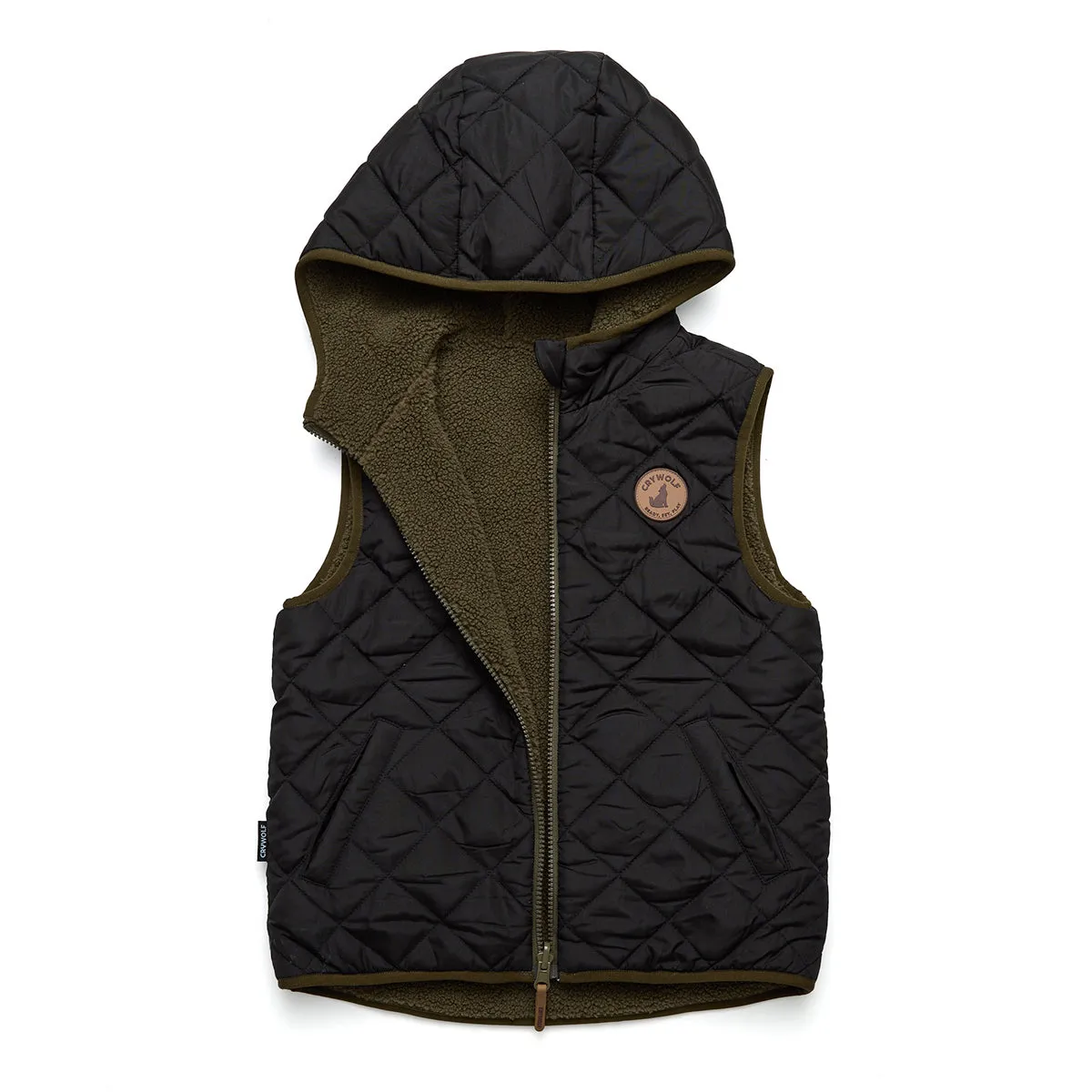 Crywolf Yeti Hooded Vest - Black/Khaki