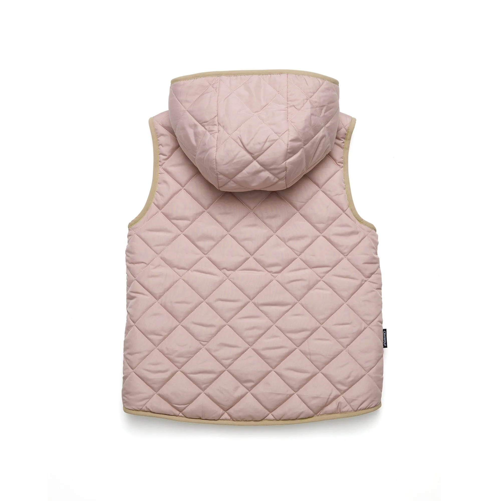 Crywolf Yeti Hooded Vest - Dusty Pink/Camel