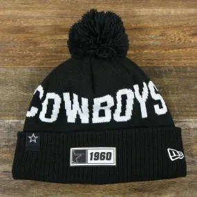 Dallas Cowboys Rubber Cowboys 1960 Patch Pom Pom Winter Beanie - Black