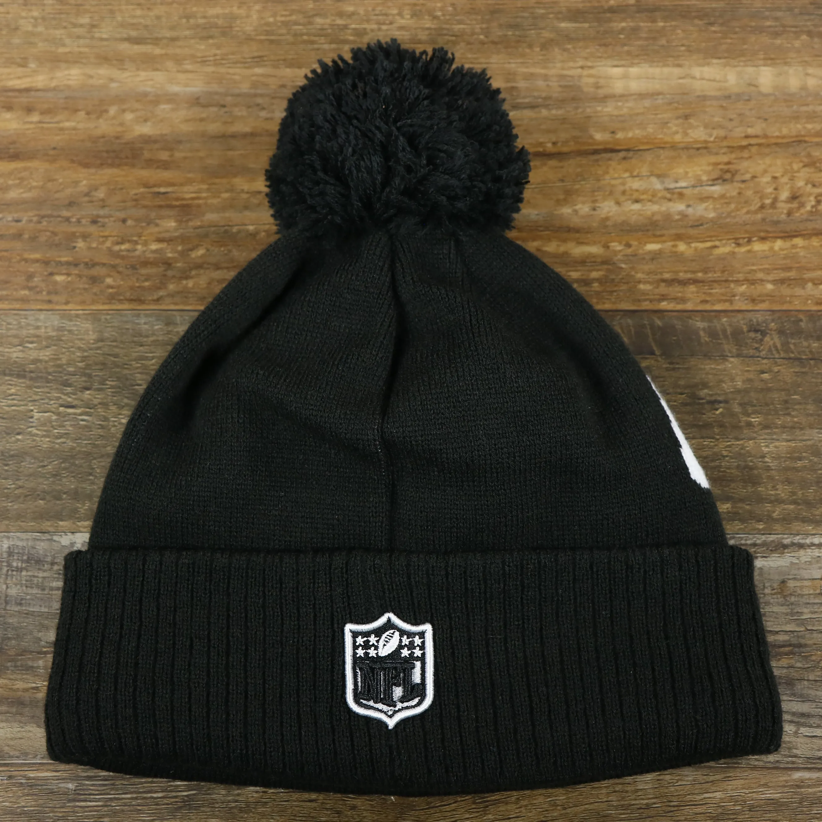 Dallas Cowboys Rubber Cowboys 1960 Patch Pom Pom Winter Beanie - Black