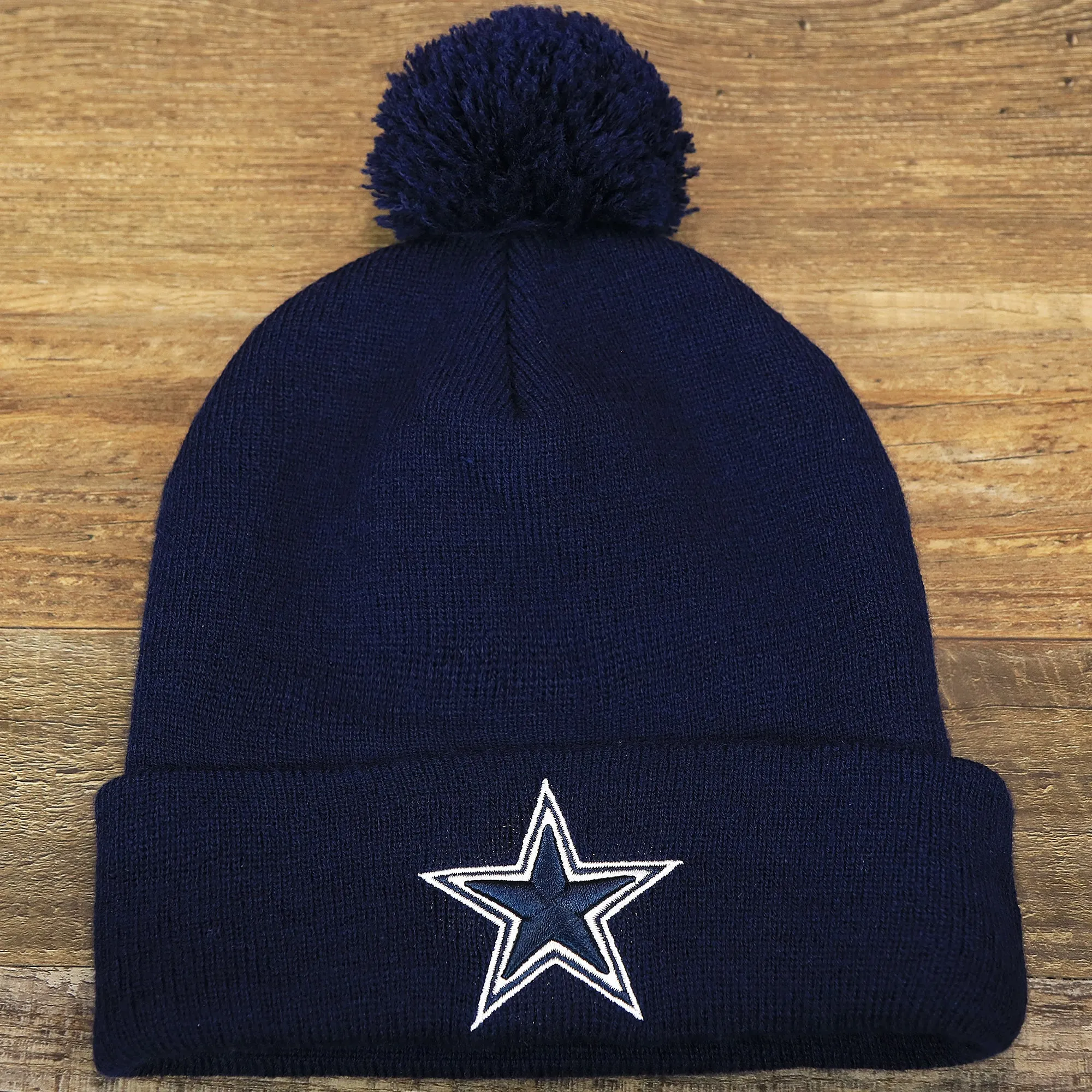 Dallas Cowboys Winter Beanie | Authentic Pom Pom | Navy Blue