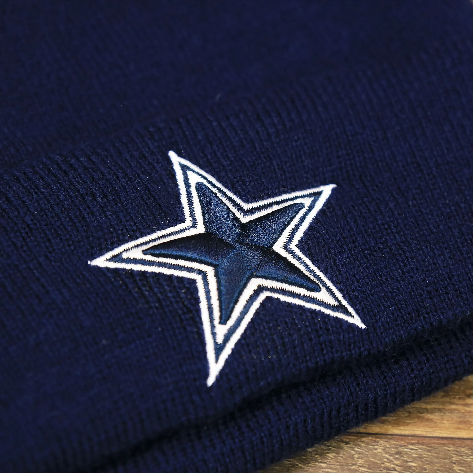 Dallas Cowboys Winter Beanie | Authentic Pom Pom | Navy Blue