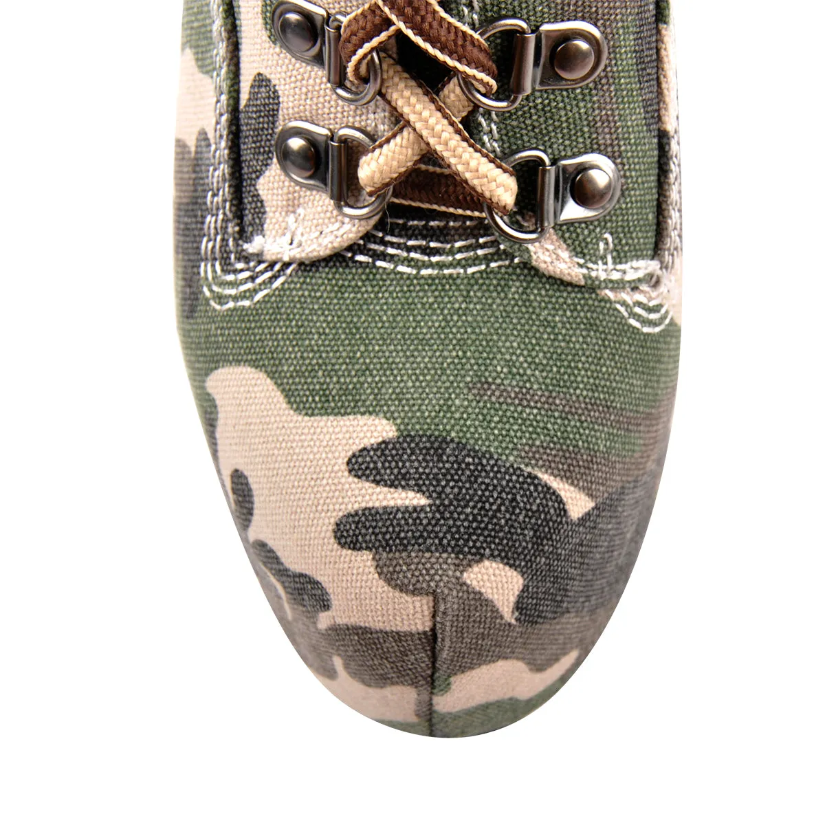 Dark Green Camo Canvas Boots