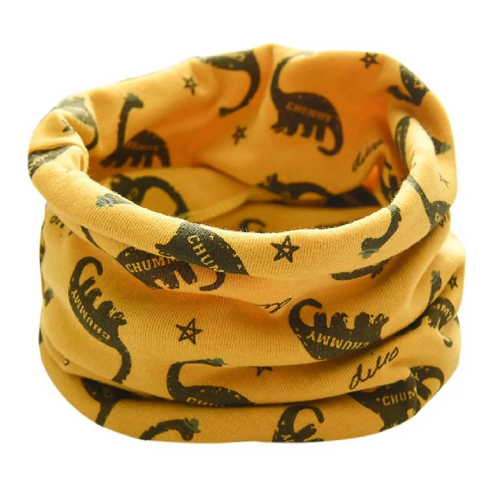 Dinosaur Design Baby Scarves - Winter Cotton O Ring Scarf