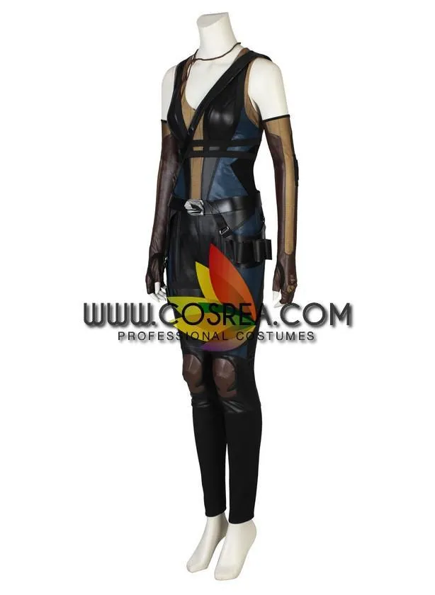 Domino Deadpool 2 cosplay costume - PU leather material.