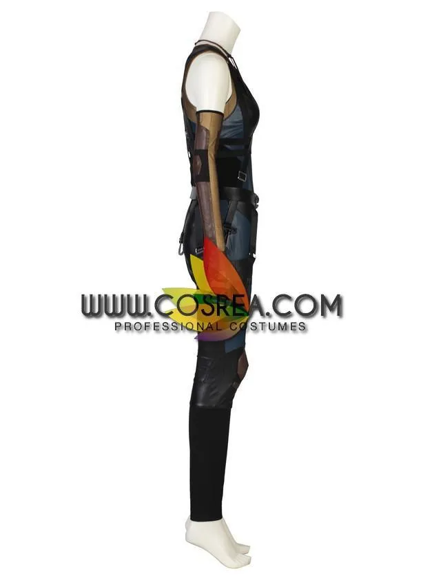 Domino Deadpool 2 cosplay costume - PU leather material.