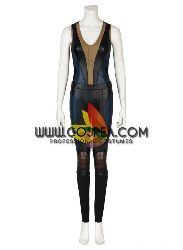 Domino Deadpool 2 cosplay costume - PU leather material.