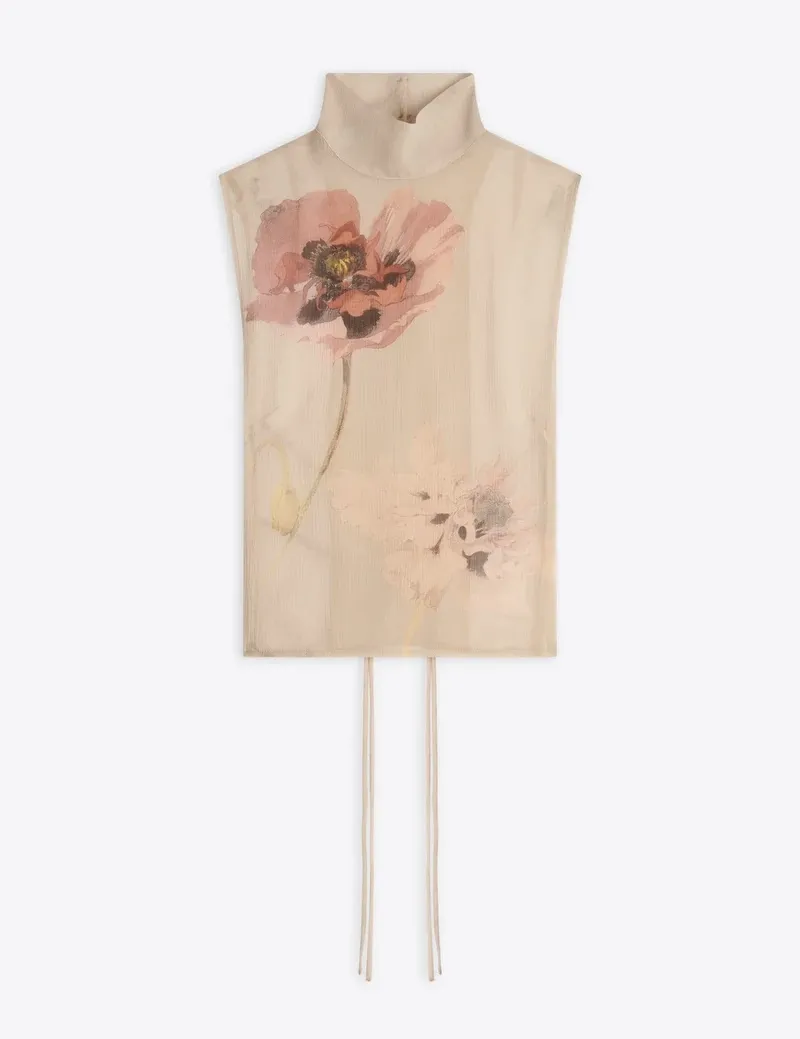 Dries Van Noten printed silk bib