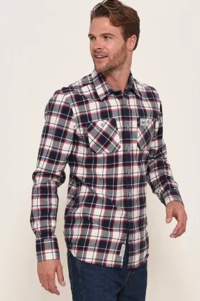 Ecru flannel check shirt