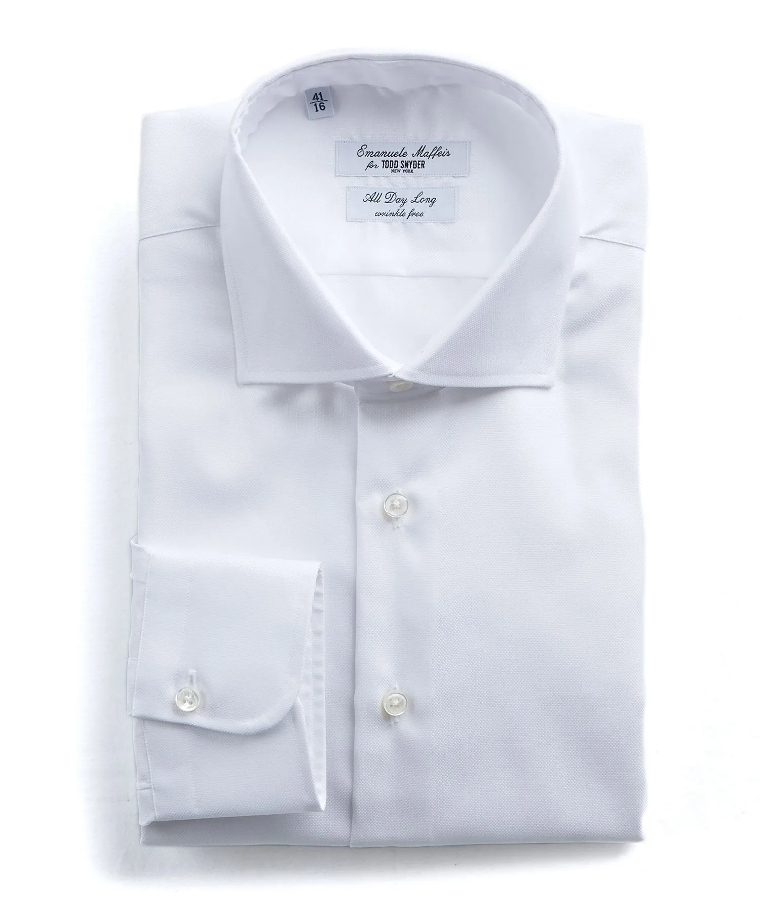 Emanuele Maffeis + Todd Snyder White Wrinkle Free Dress Shirt