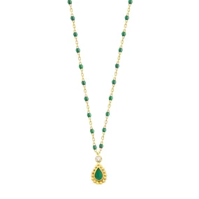 Emerald Lucky Cashmere Necklace - Yellow Gold - 16.5