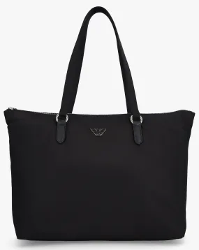 Emporio Armani Black Recycled Nylon Tote Bag | Simply Be