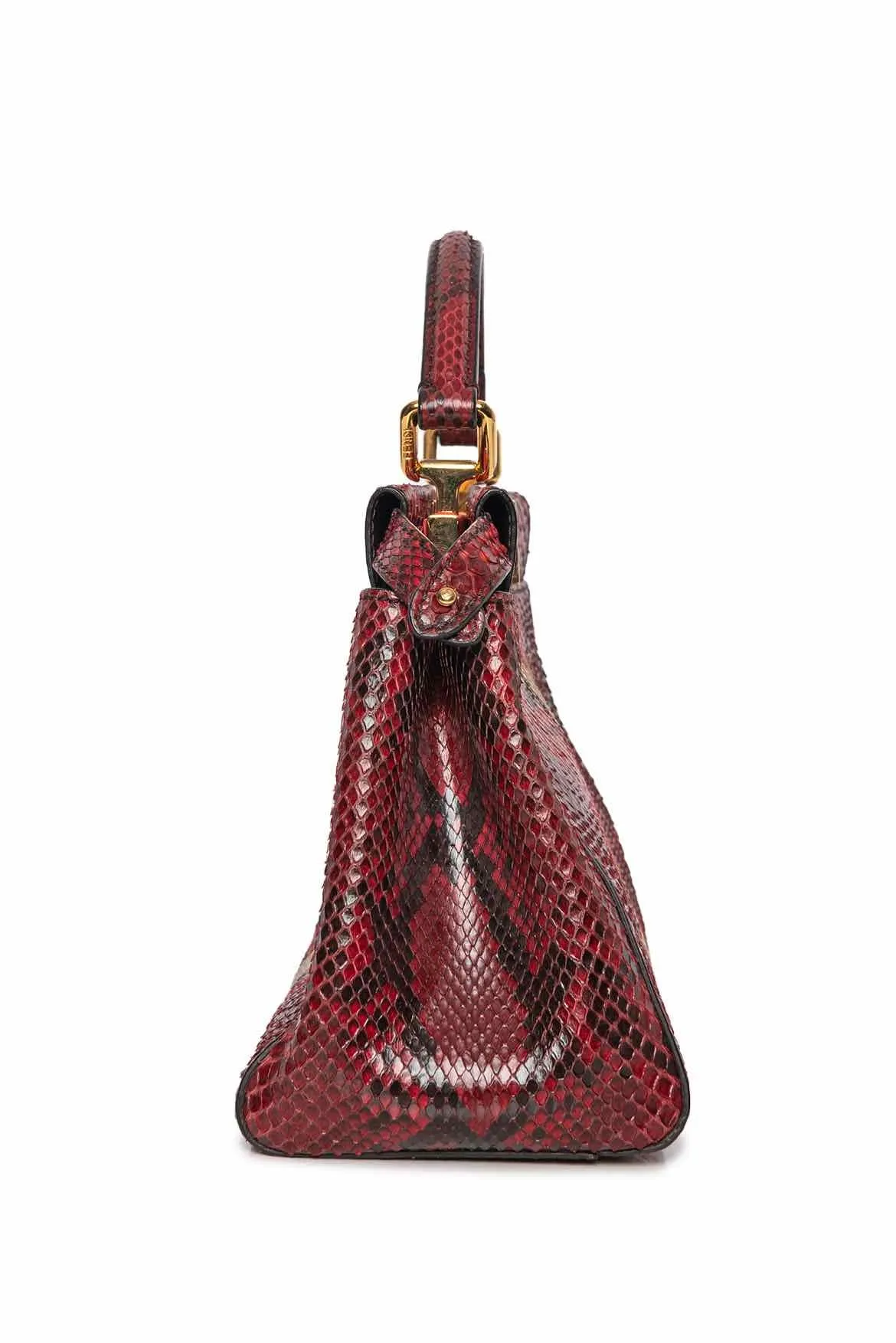 Fendi Mini Red Python Peekaboo Purse