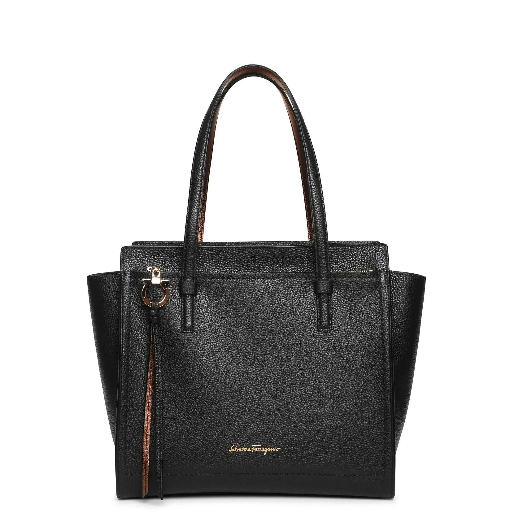 Ferragamo Amy M black leather tote bag