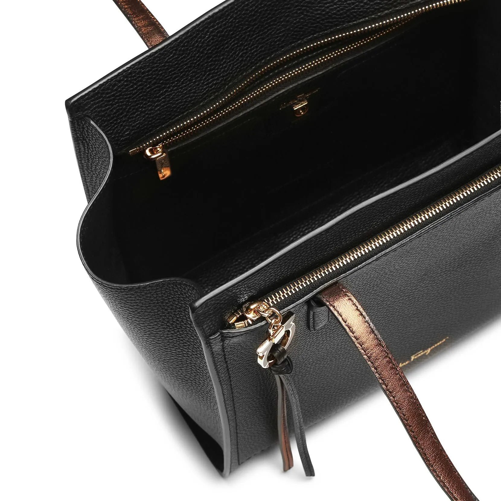 Ferragamo Amy M black leather tote bag