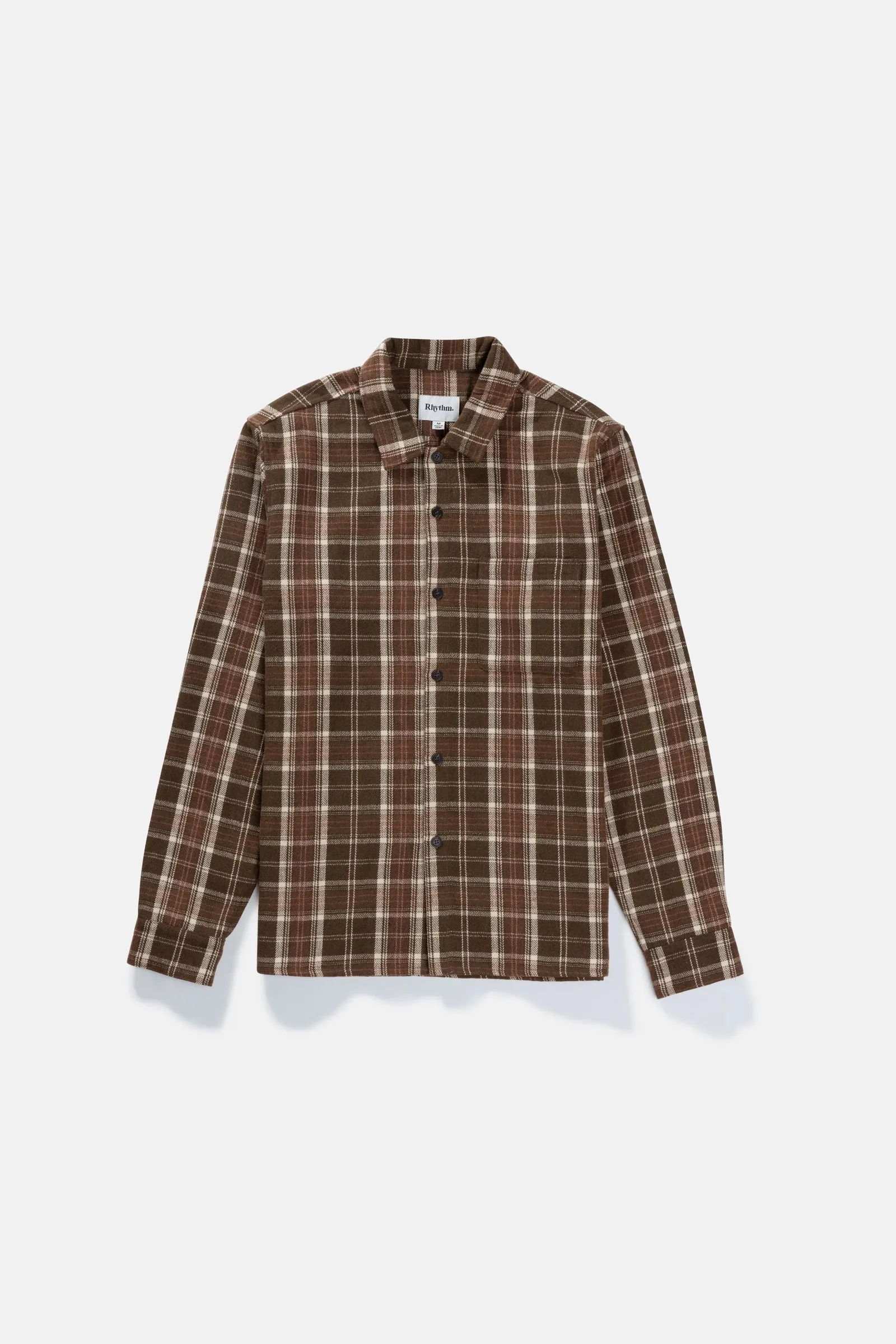 Flannel Long Sleeve Shirt in Chocolate Brown