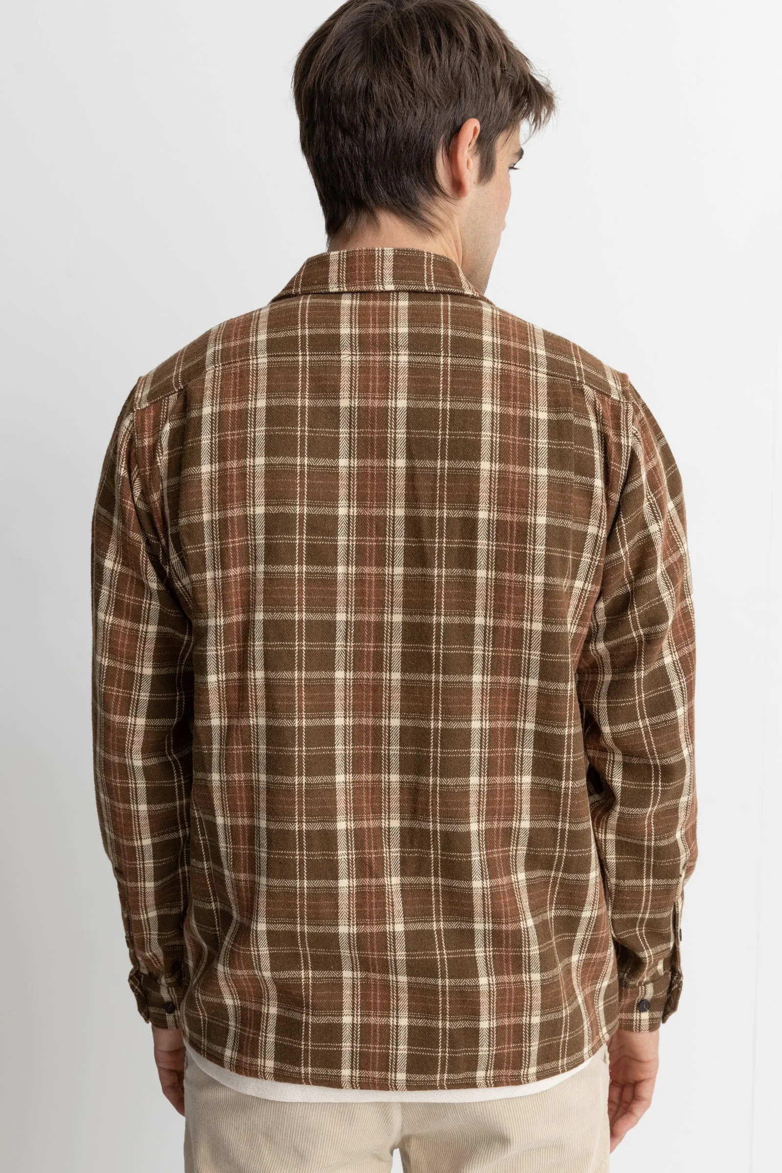 Flannel Long Sleeve Shirt in Chocolate Brown