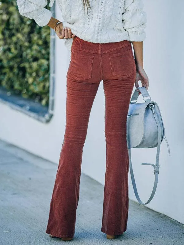 Flared Corduroy Pants for Women