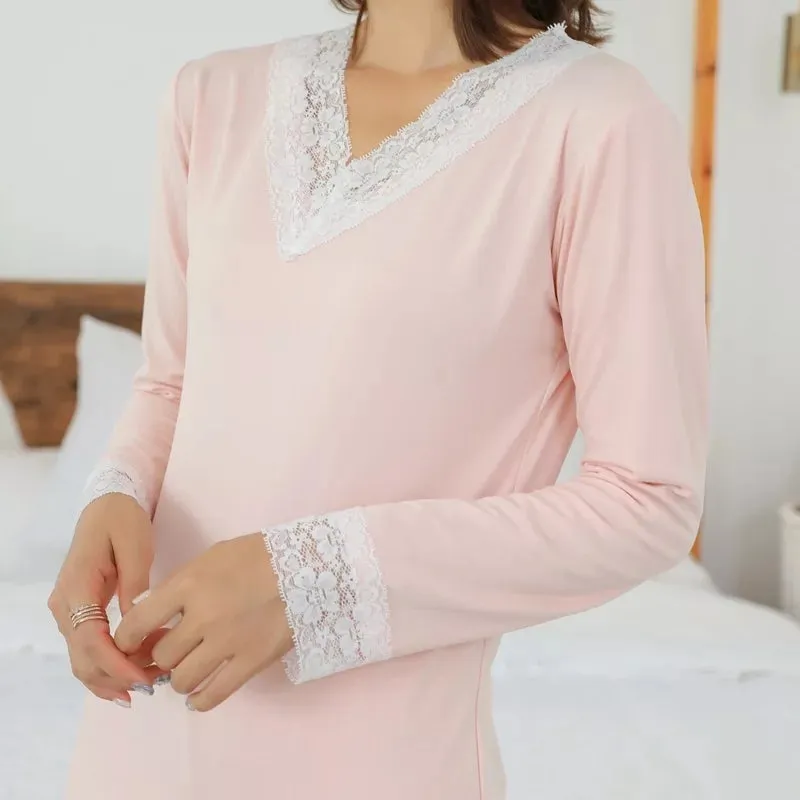 Full Sleeves Nightdress Sleepwear T245, Ladies Fashion