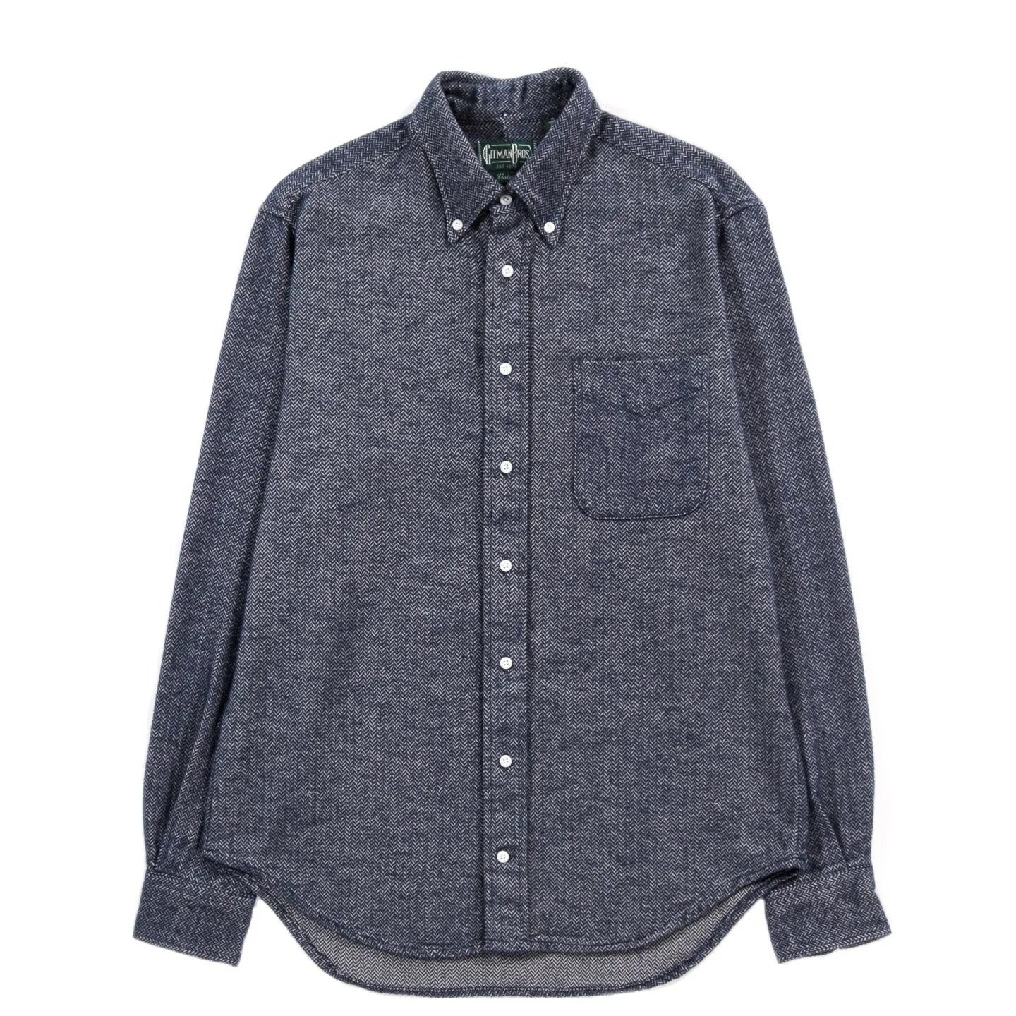 Gitman Vintage Navy Herringbone Flannel Button Down