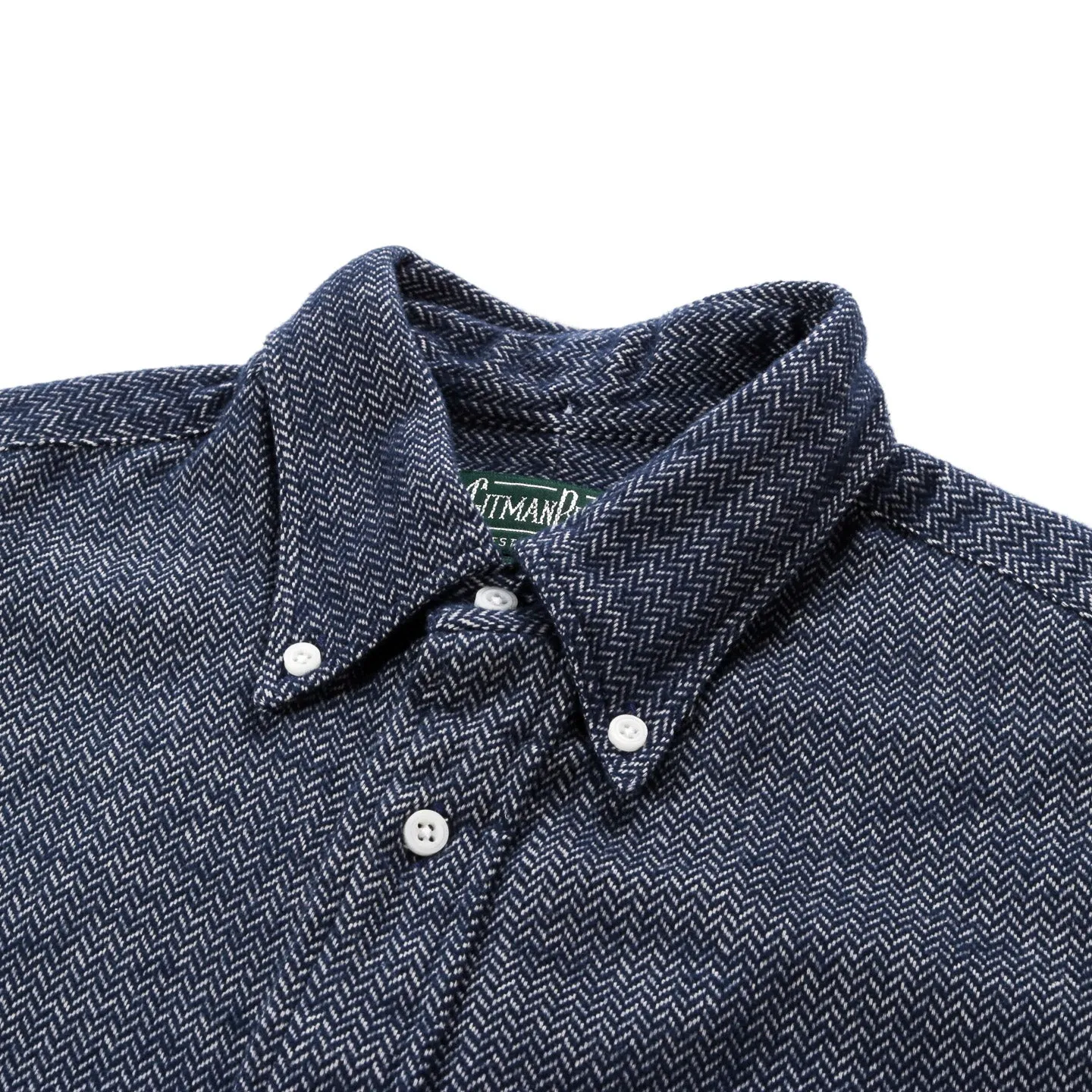 Gitman Vintage Navy Herringbone Flannel Button Down