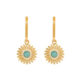 Gold Dangling Sunflower Earrings