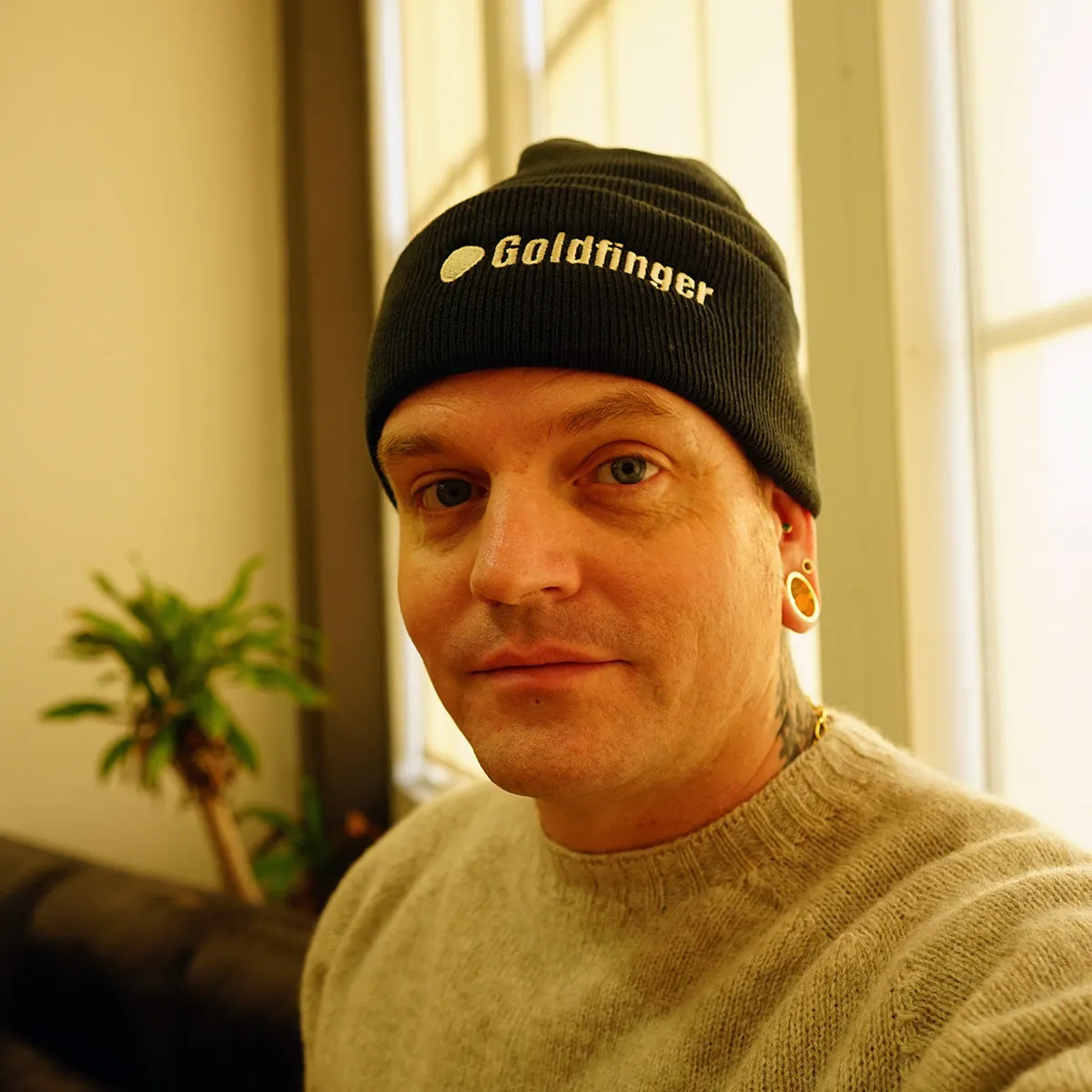 Gold Knit Cap with Ingot Logo