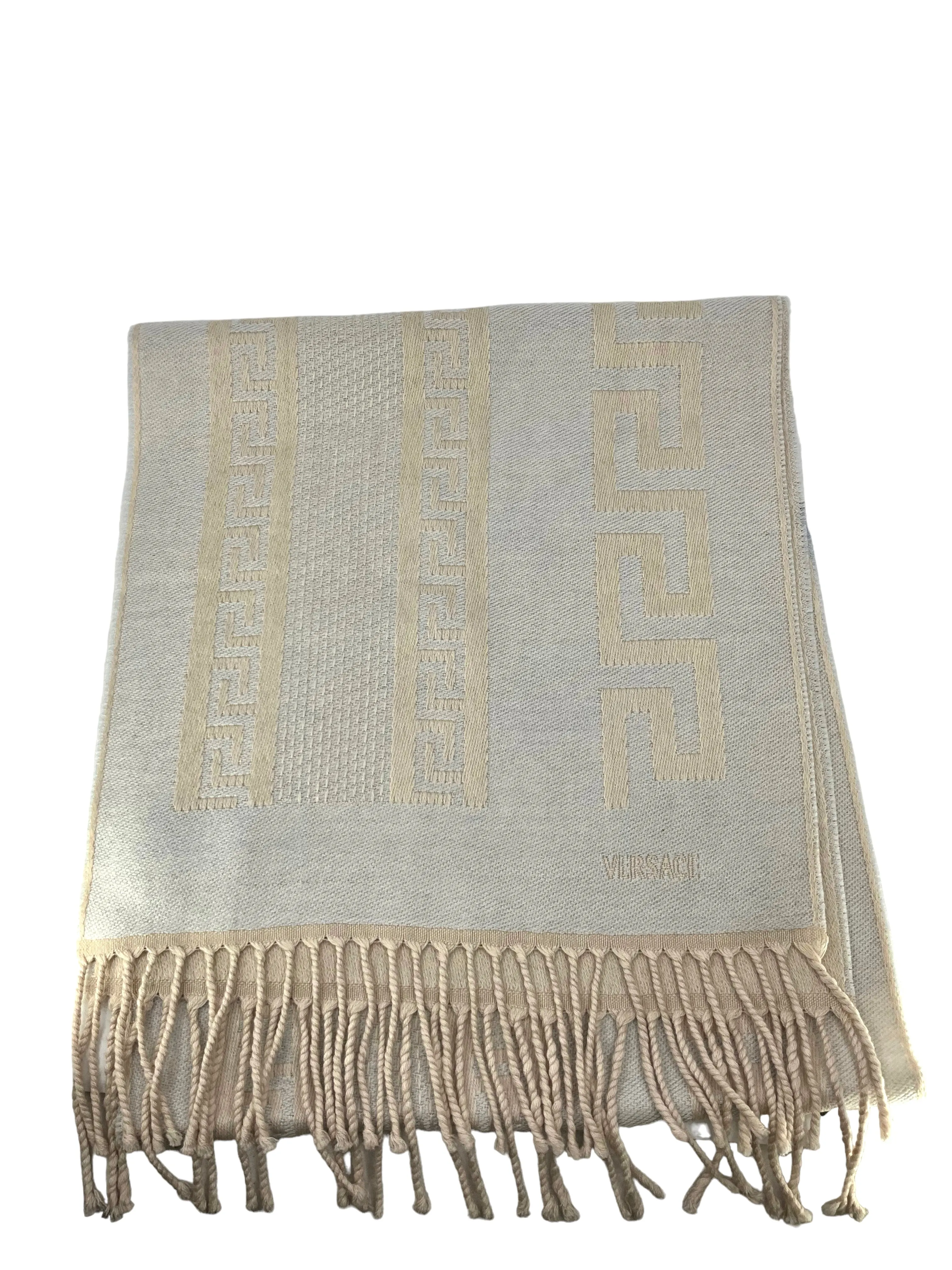 Gray Wool Scarf by Versace