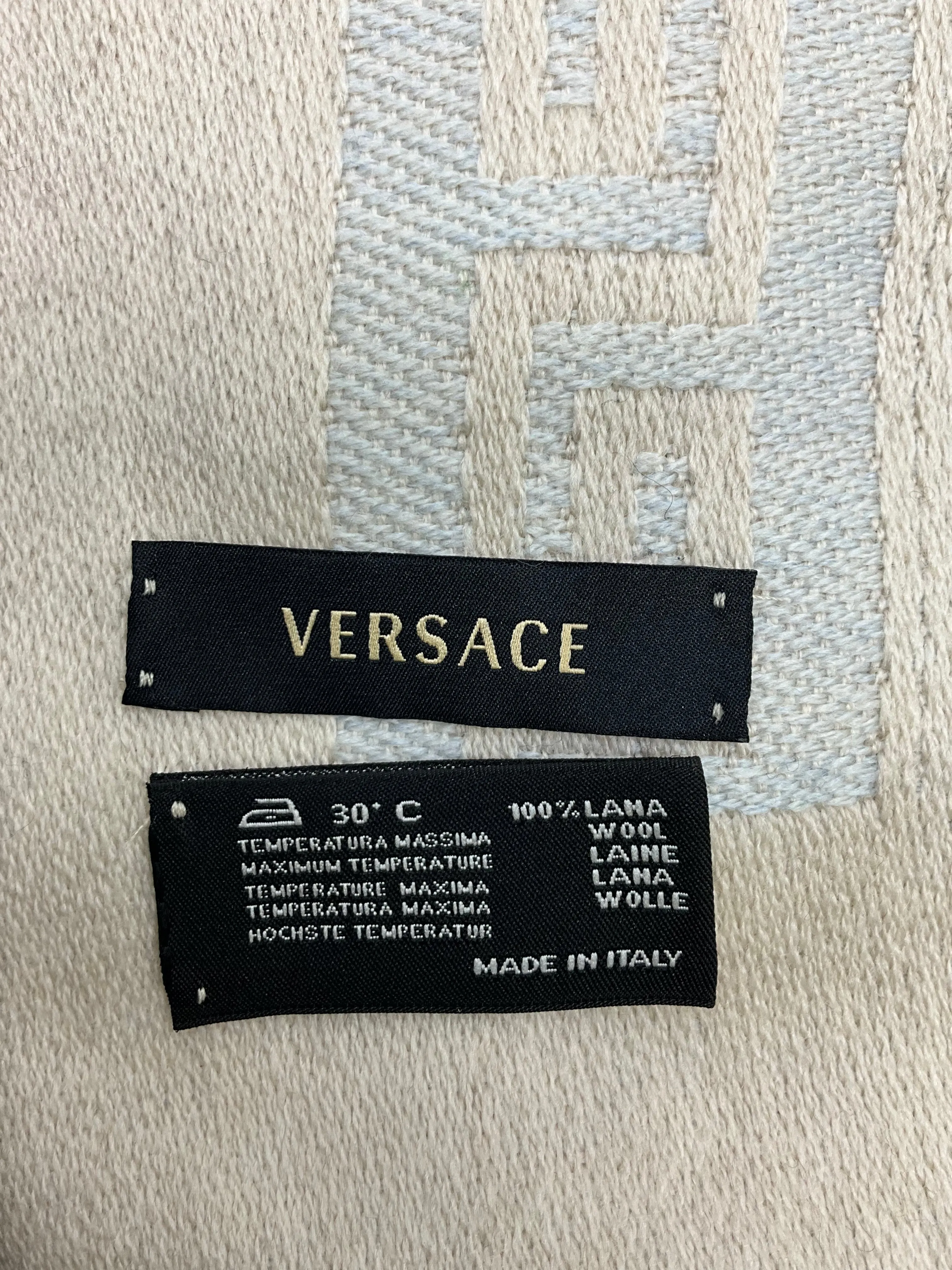 Gray Wool Scarf by Versace