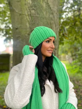 green wool hat