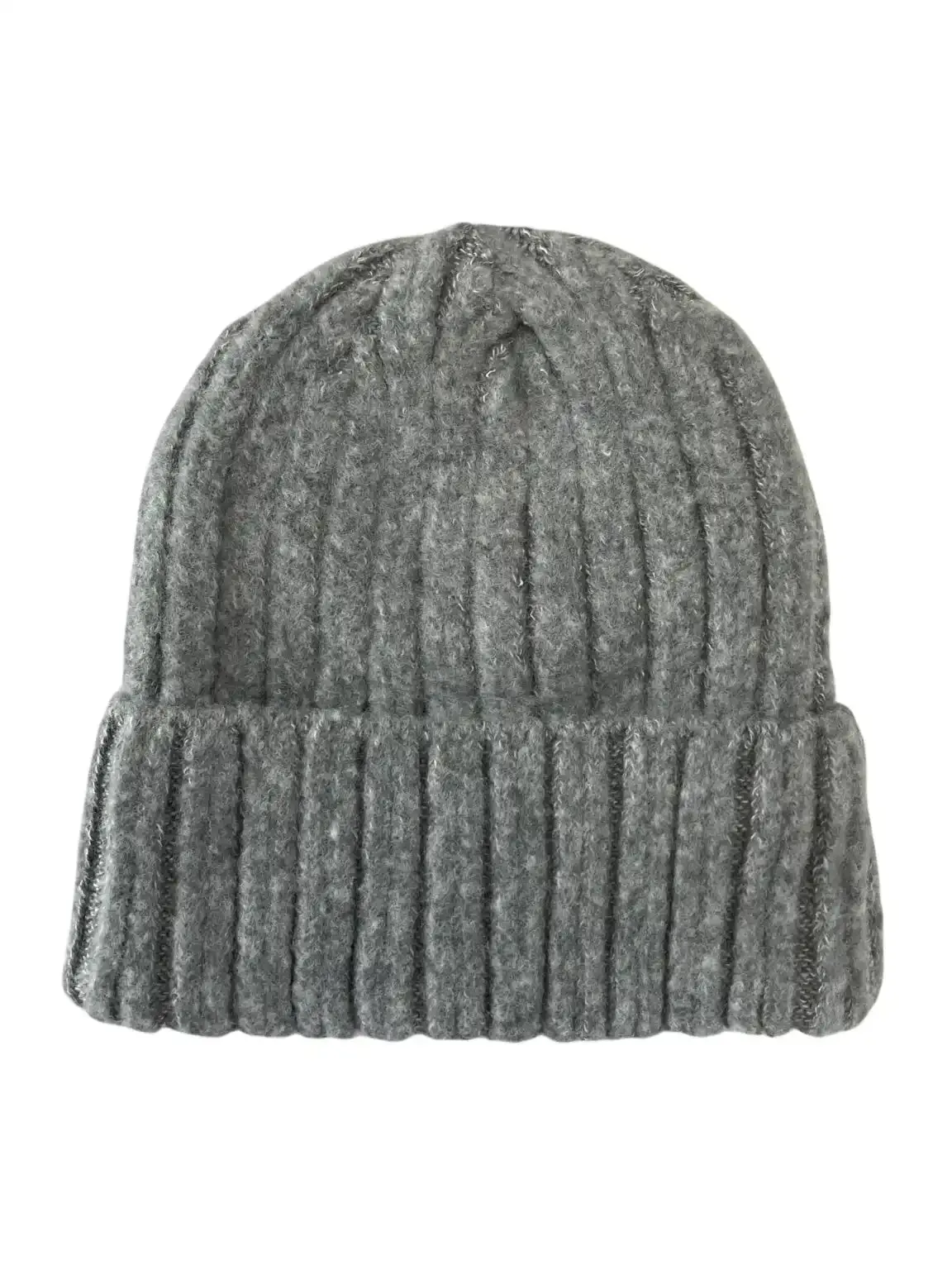 Grey Wool Knit Hat