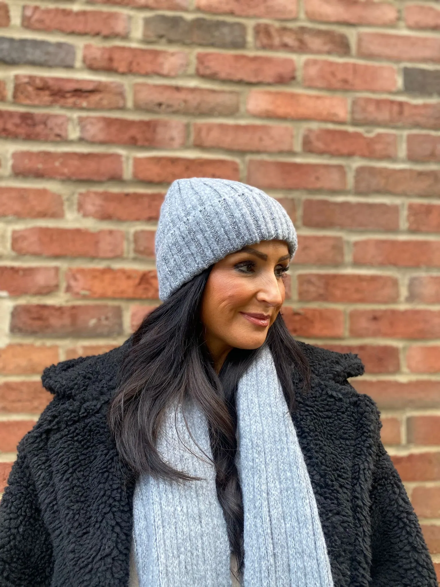 Grey Wool Knit Hat