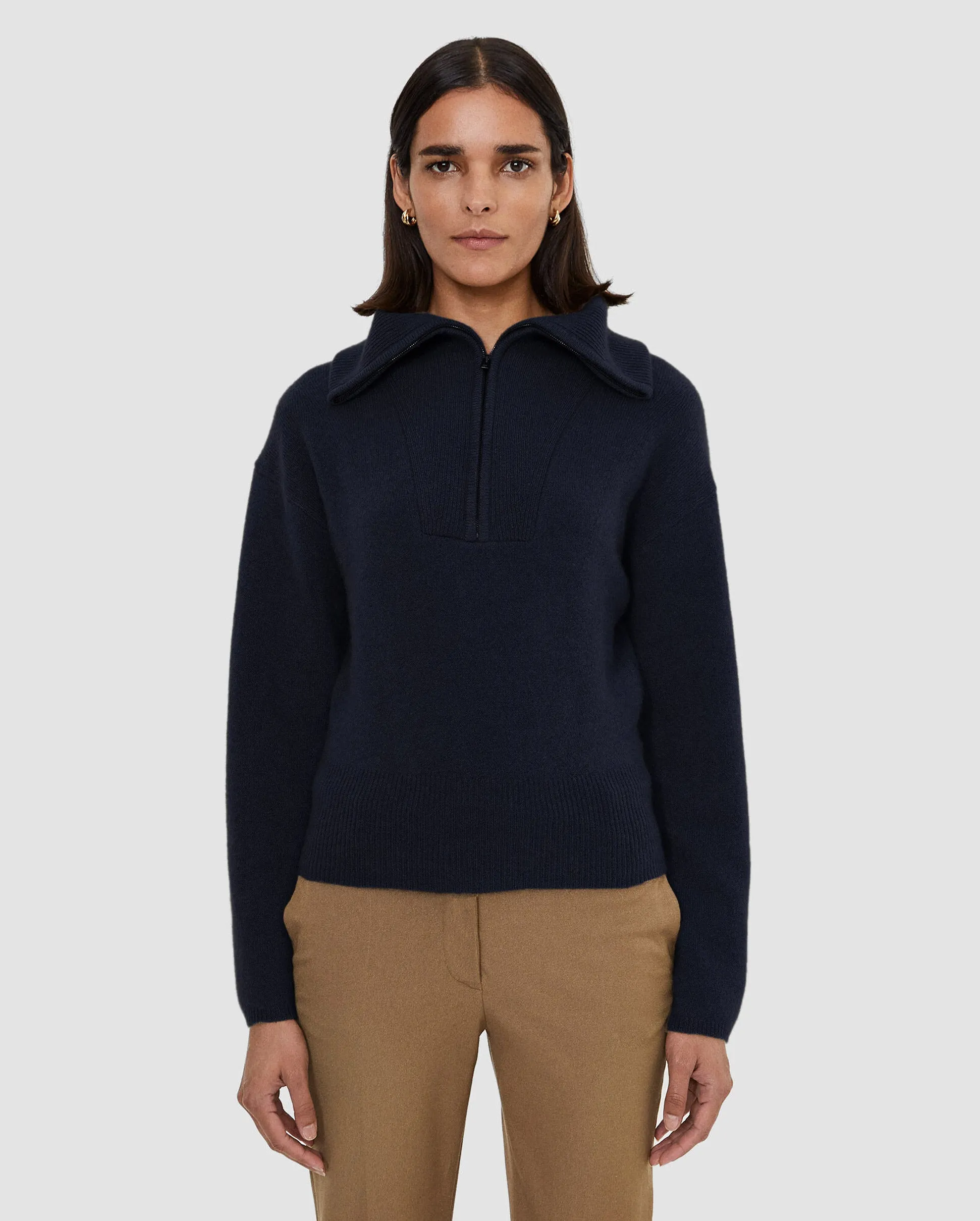 Half Zip Cashmere Navy.