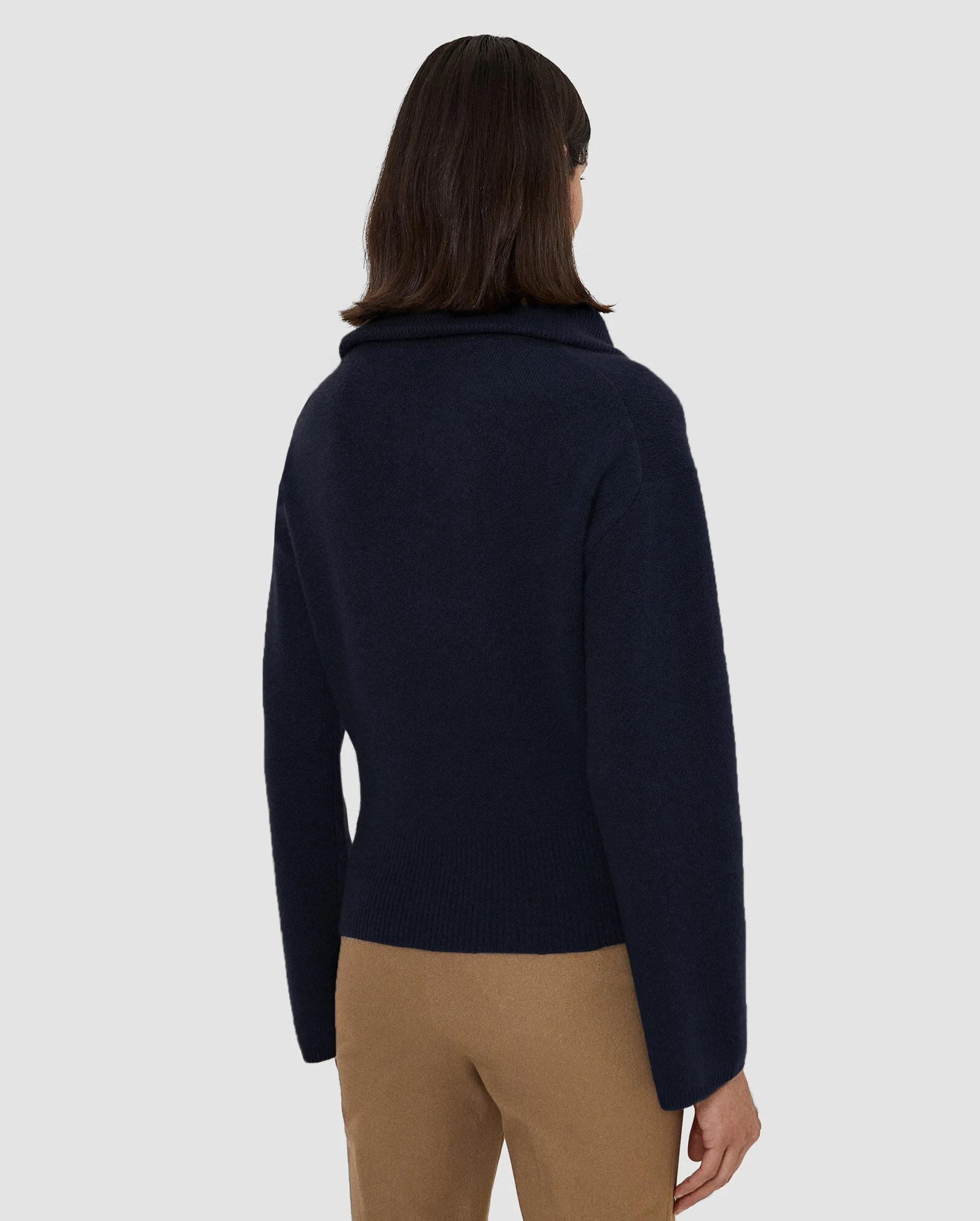 Half Zip Cashmere Navy.