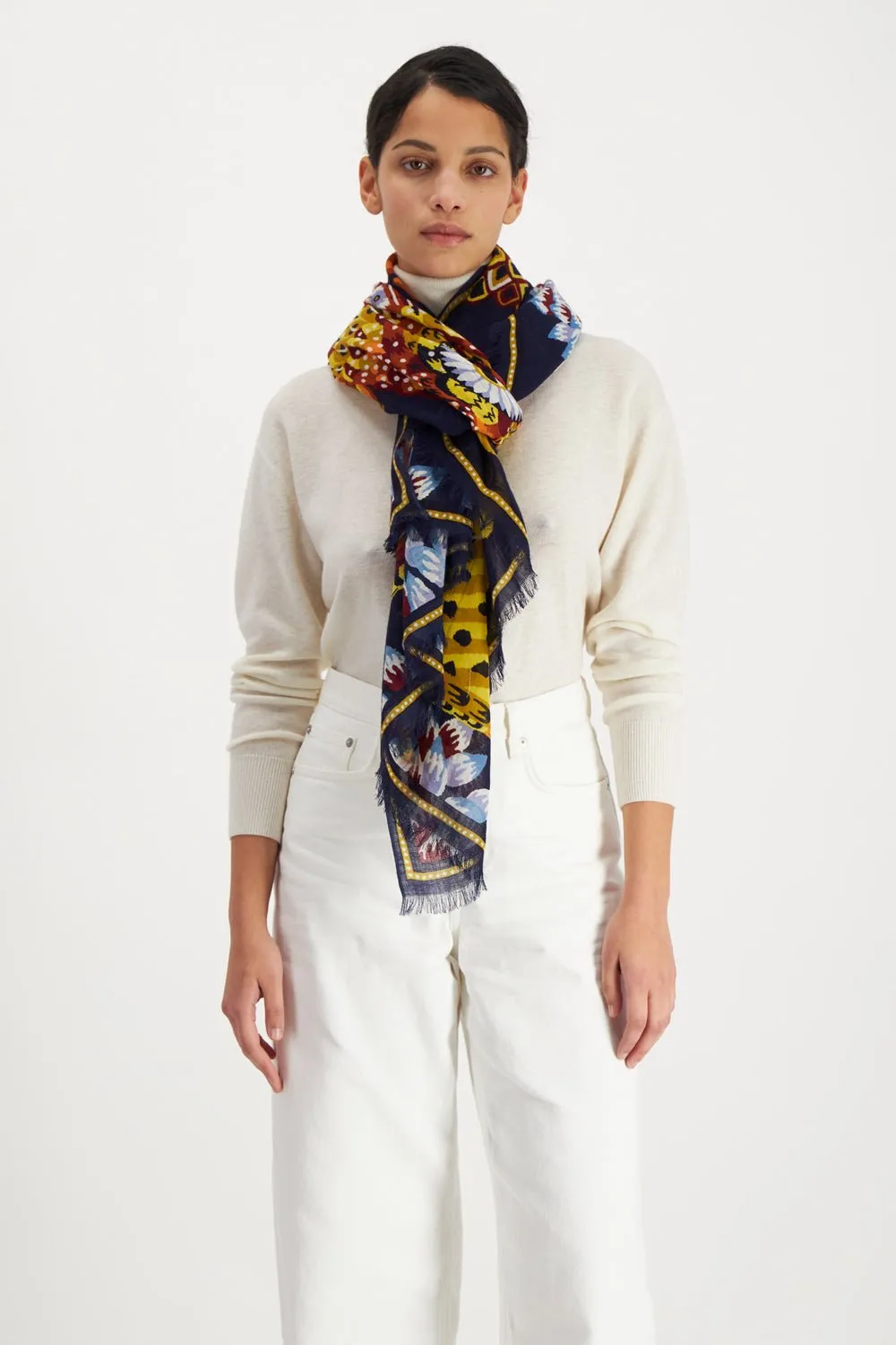 INOUI EDITIONS - Navy Blue Hulule Scarf - Shop now