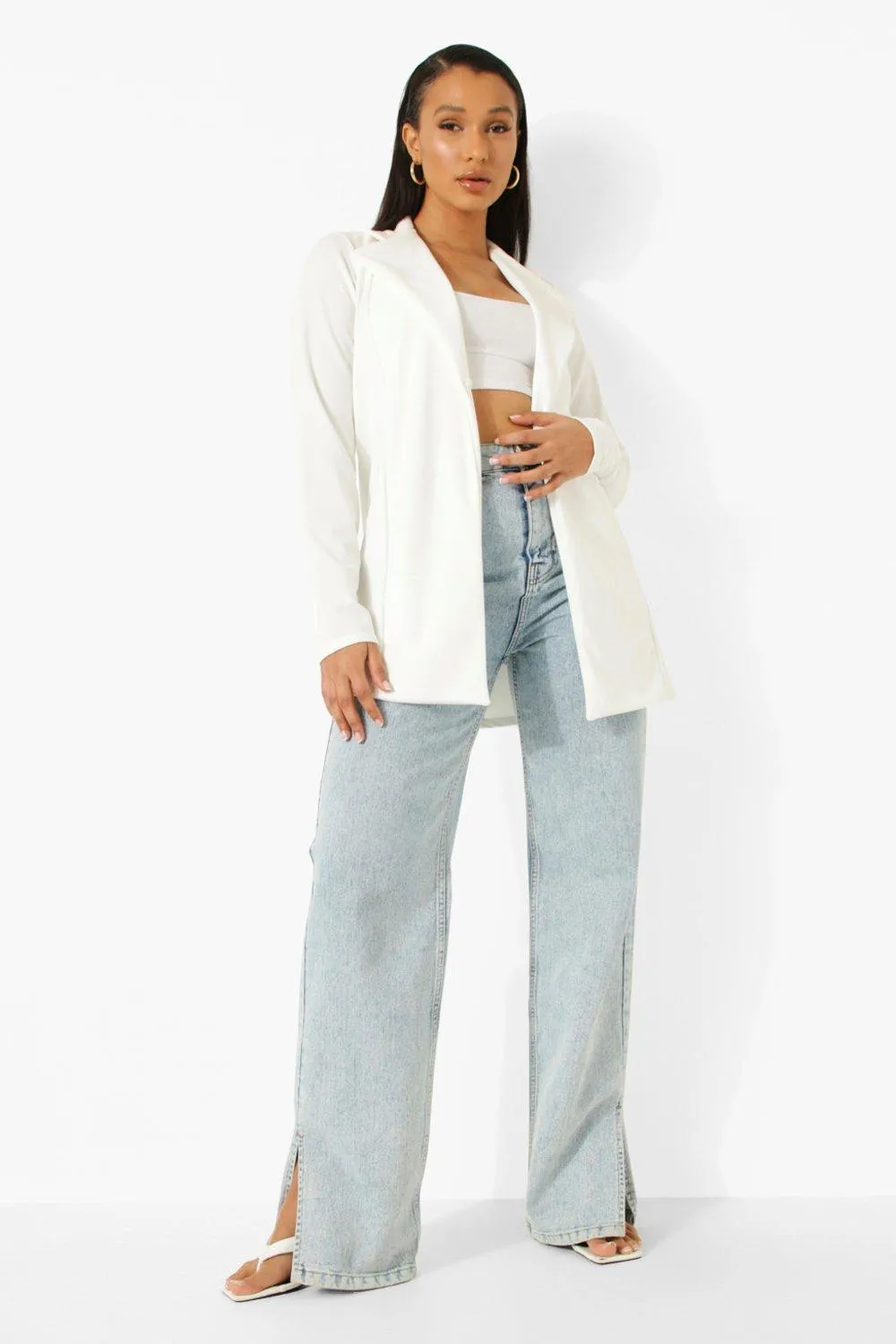 Ivory Oversized Boyfriend Blazer