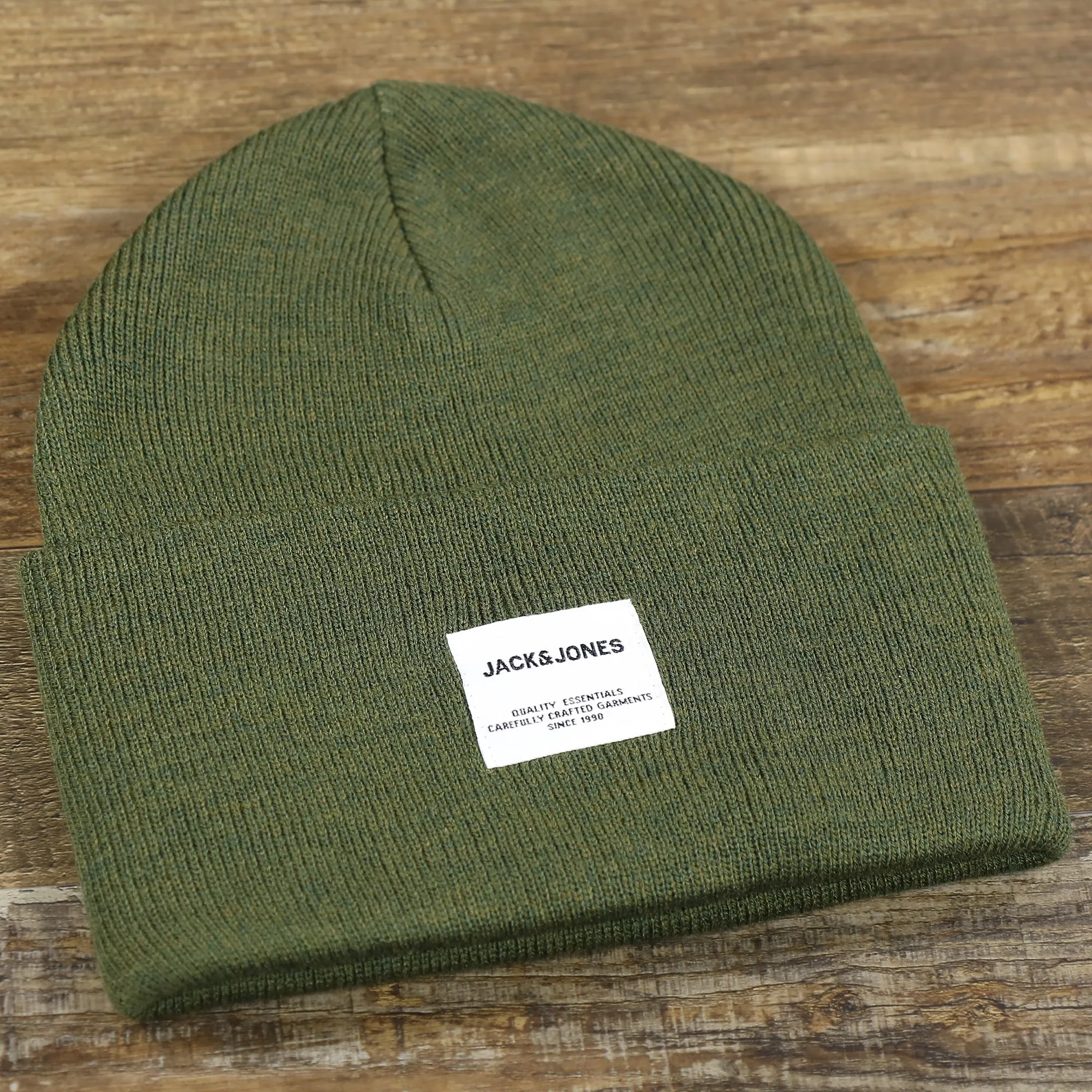 Jack And Jones Forest Night High Cuff Knit Beanie | Dark Green Beanie