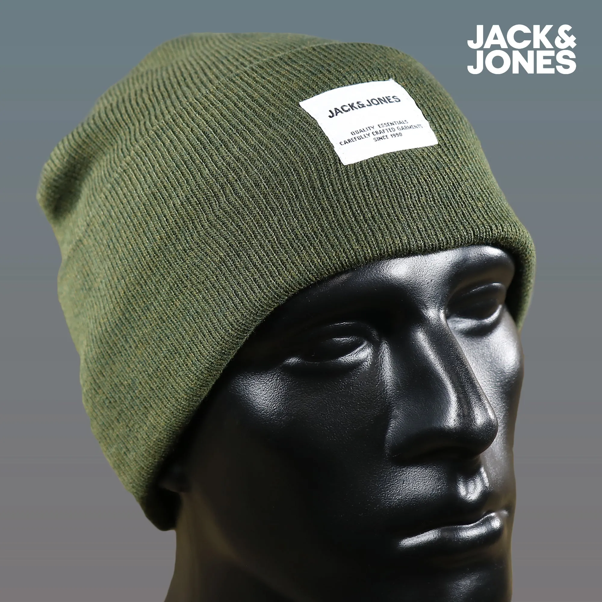 Jack And Jones Forest Night High Cuff Knit Beanie | Dark Green Beanie