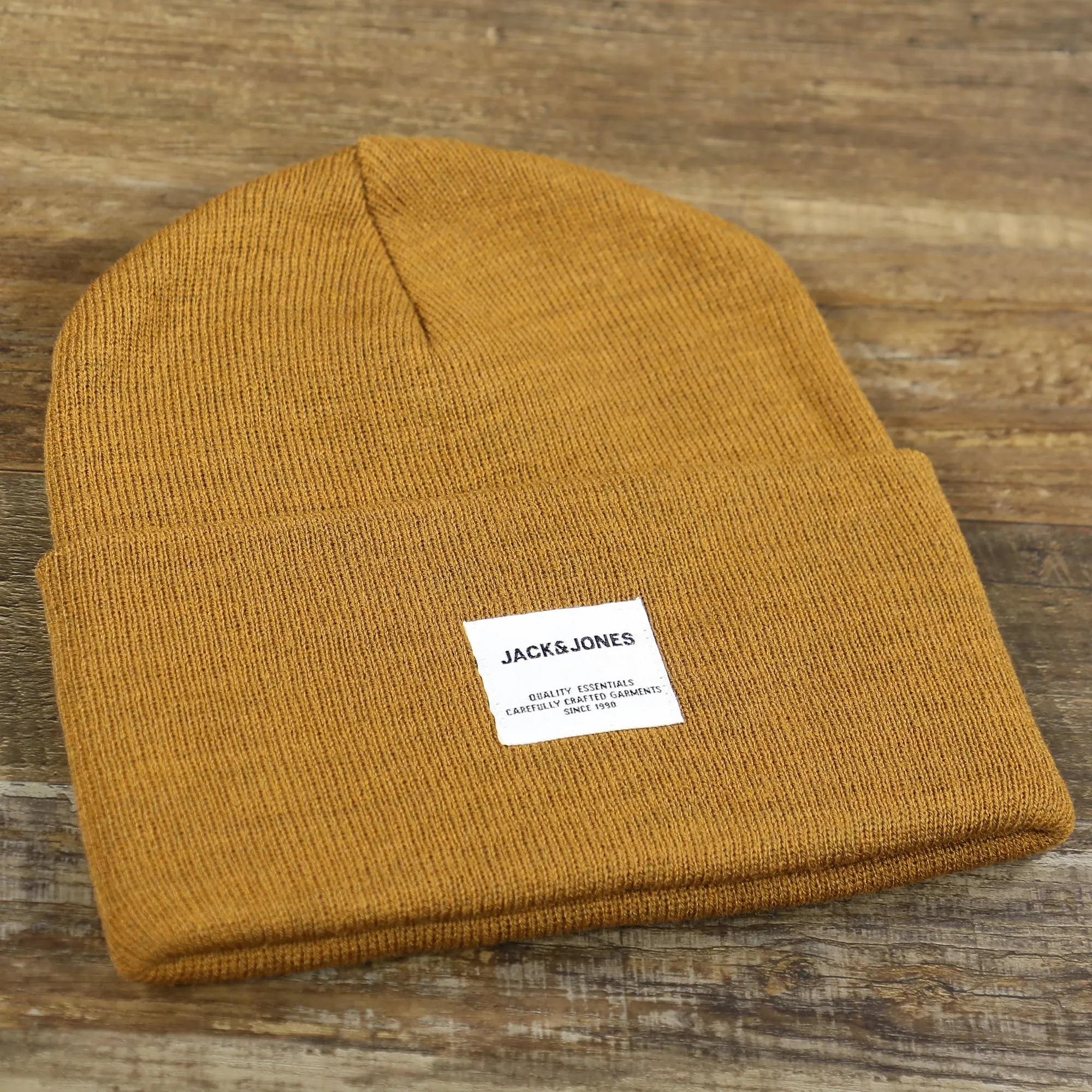 Jack and Jones Rubber Orange High Cuff Knit Beanie | Dark Orange Knit Beanie