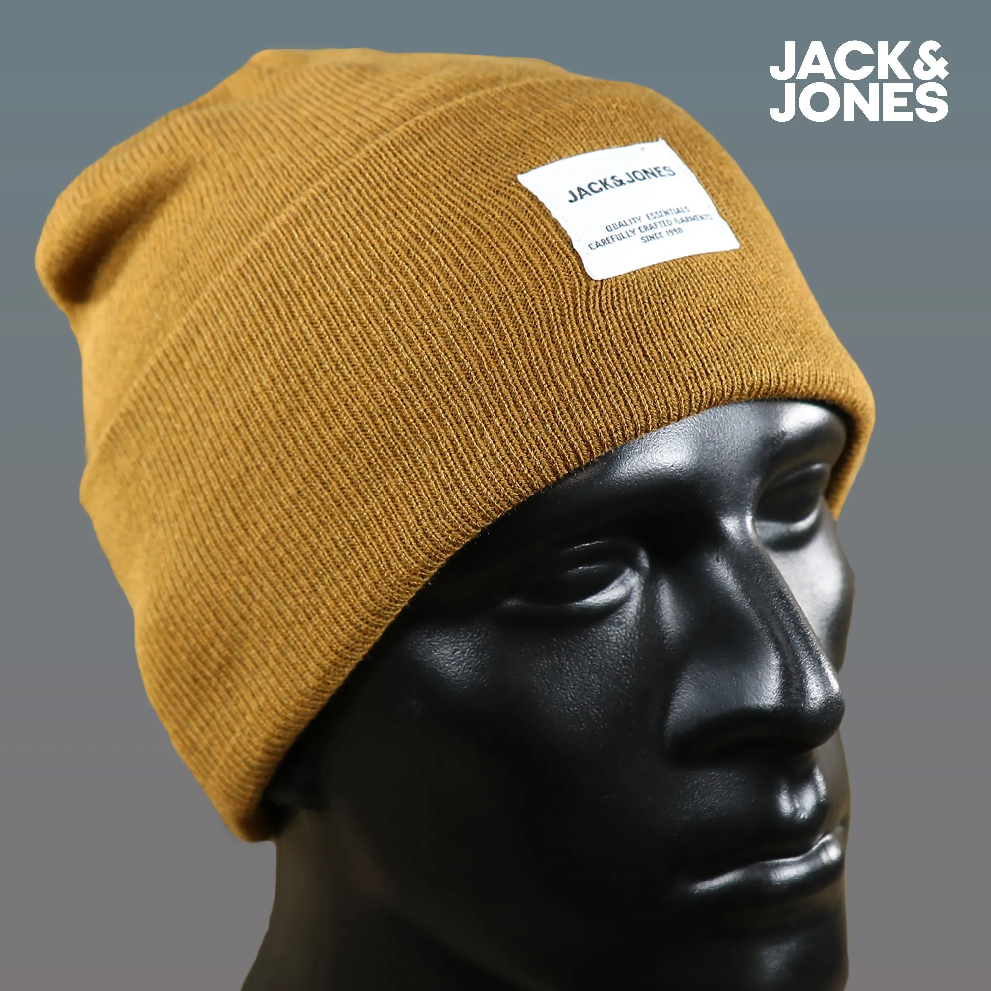 Jack and Jones Rubber Orange High Cuff Knit Beanie | Dark Orange Knit Beanie