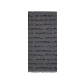 Jacquard Grey Logo Scarf for Men