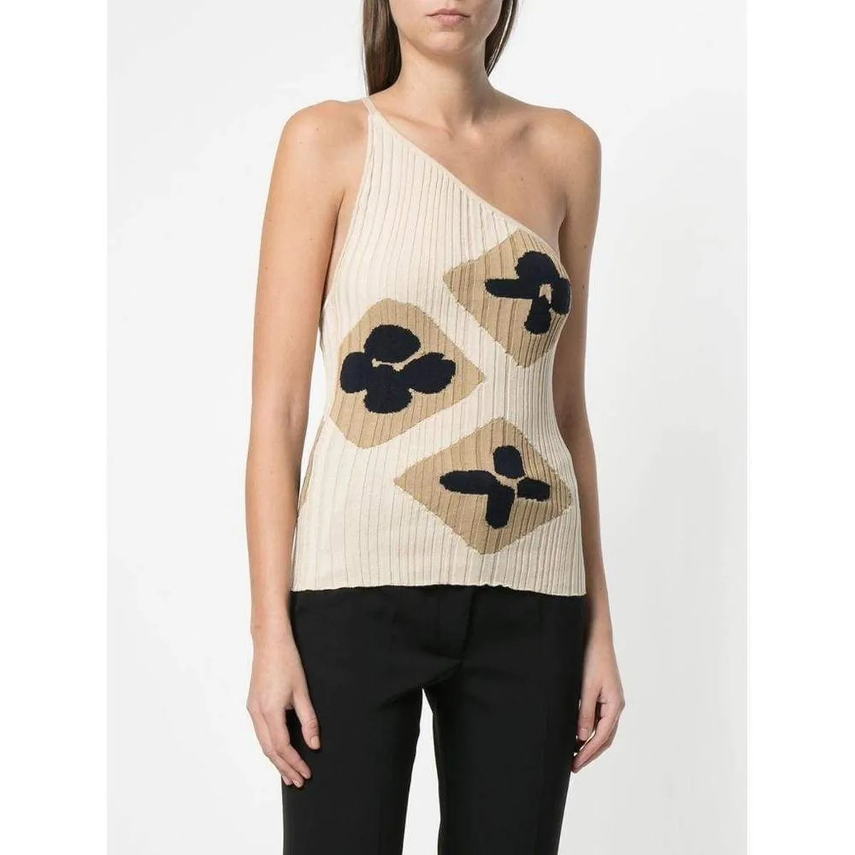 JACQUEMUS One Shoulder Rib Knit Caldu Top - La Maille Collection