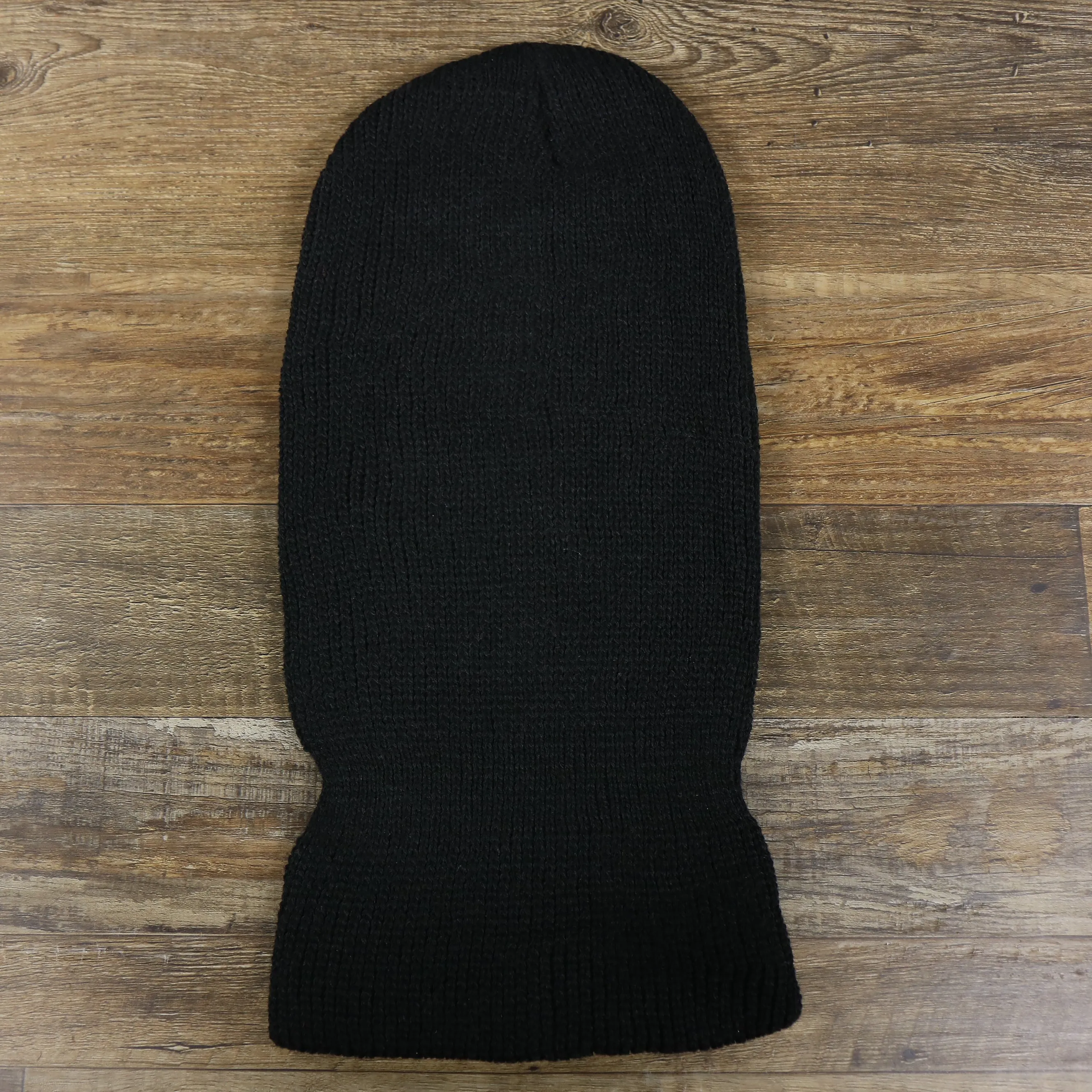 Jet Black Blank Two Hole Winter Knit Face Mask - Black Ski Mask